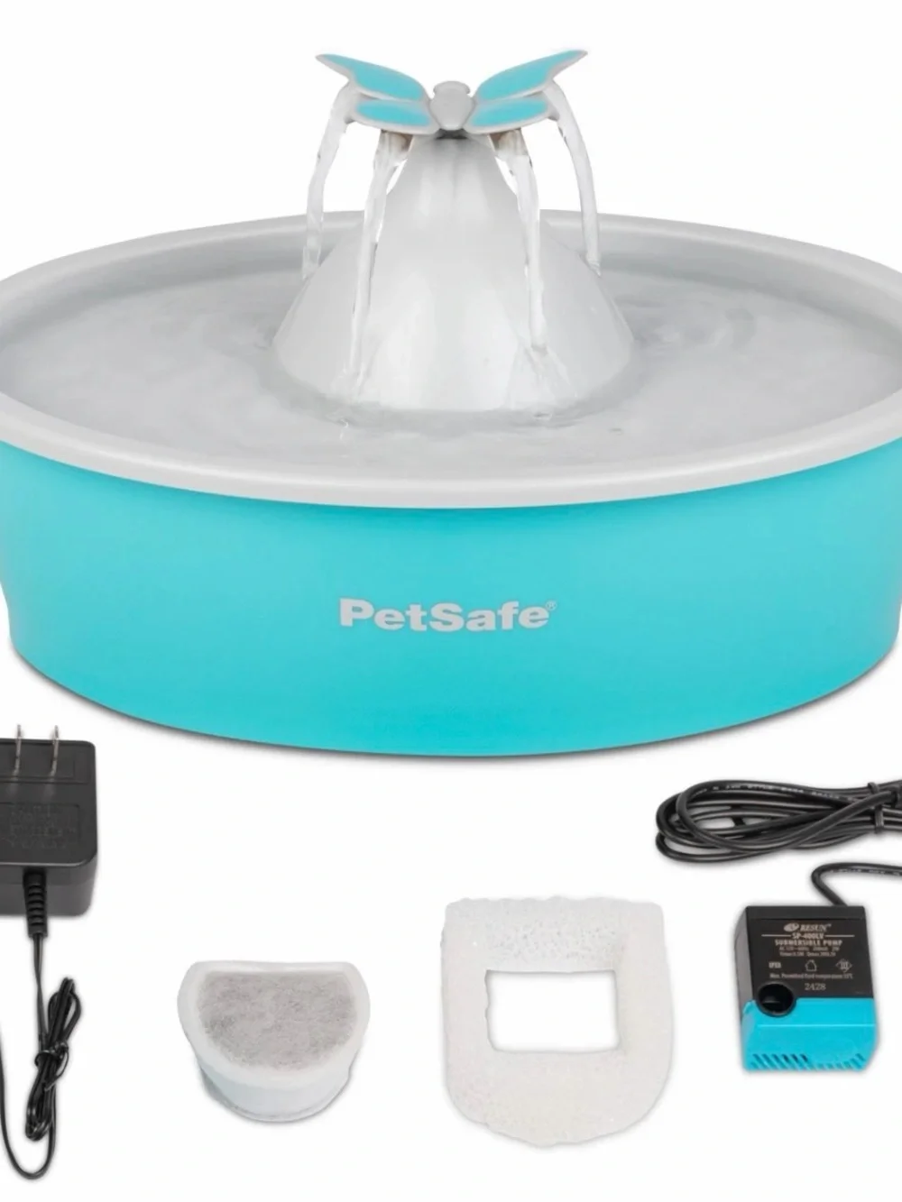 PetSafe Drinkwell Butterfly Pet Fountain - Blue and White